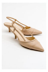 Goodge - Nude Pointed Toe Backless Heeled Pump (Women)