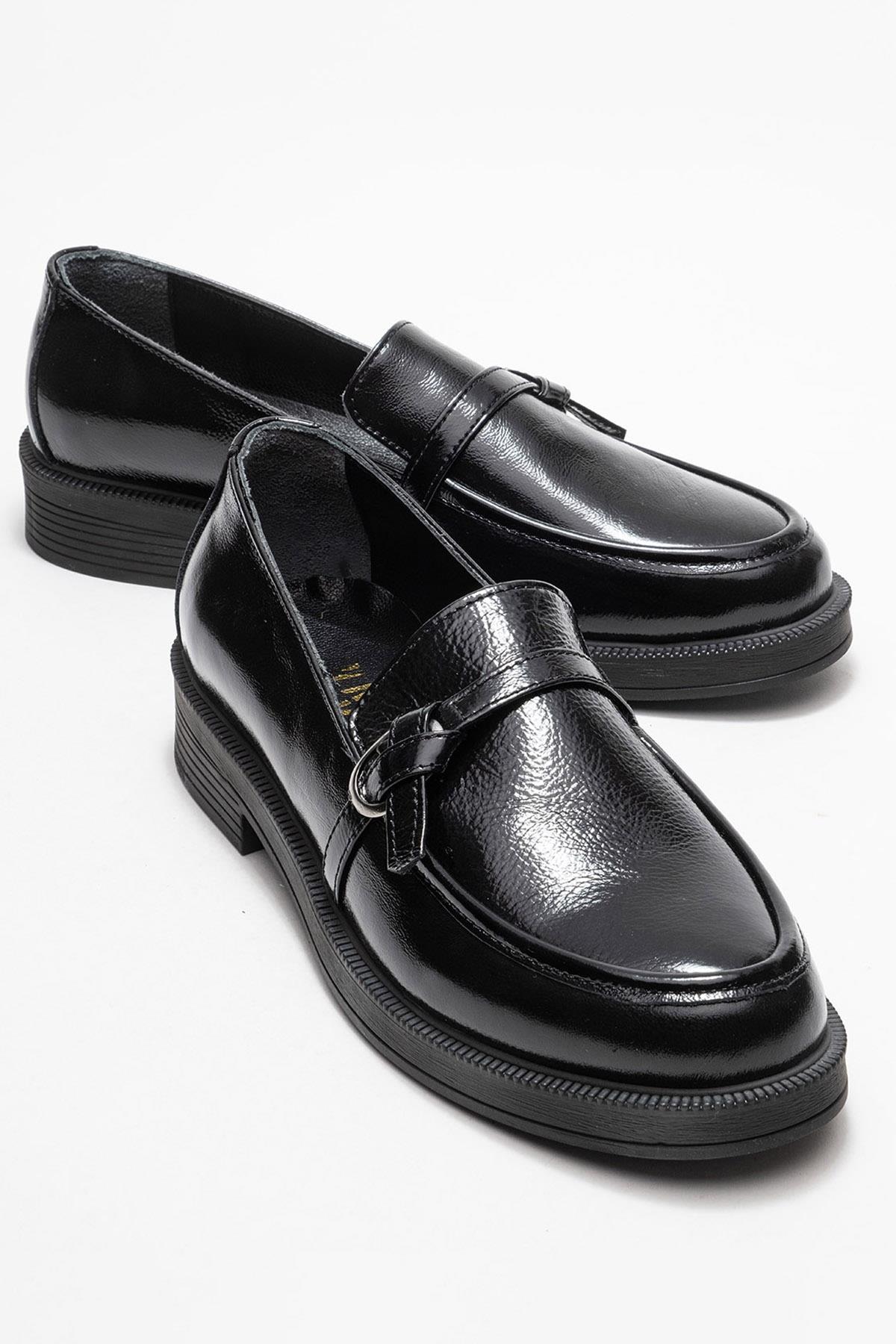 Galea - Black Patent Buckled Genuine Leather Loafer (Women)