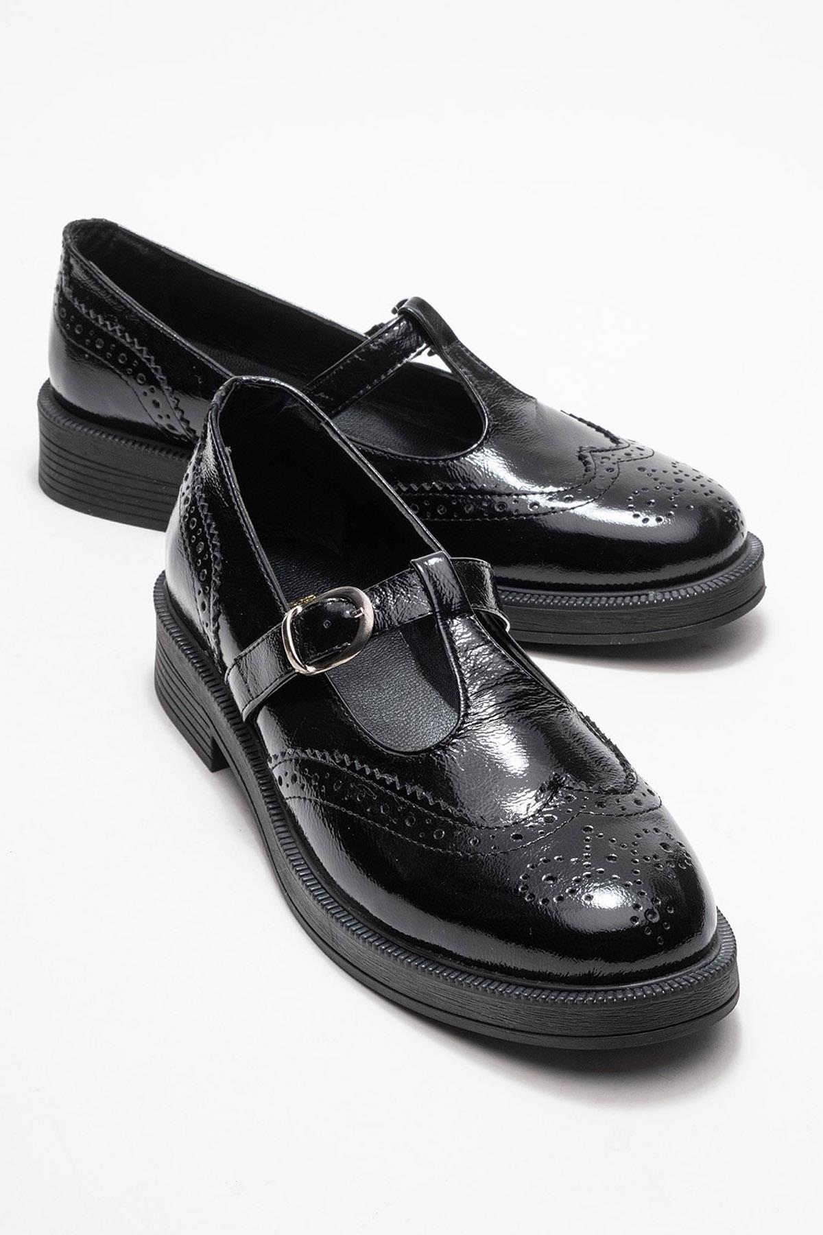 Janney - Black Patent Genuine Leather Banded Loafer (Women)