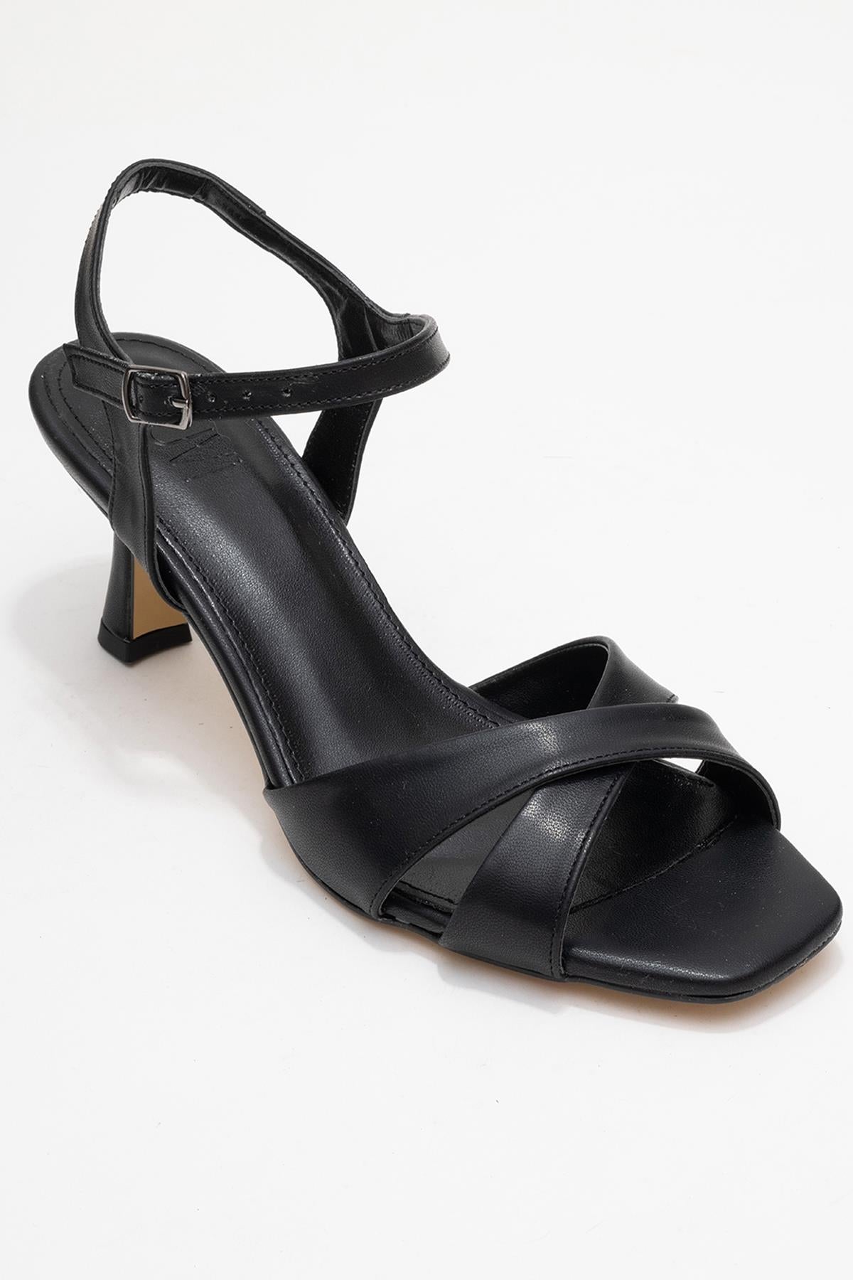 Melin - Black Cross-Strap High Heel Pump (Women)