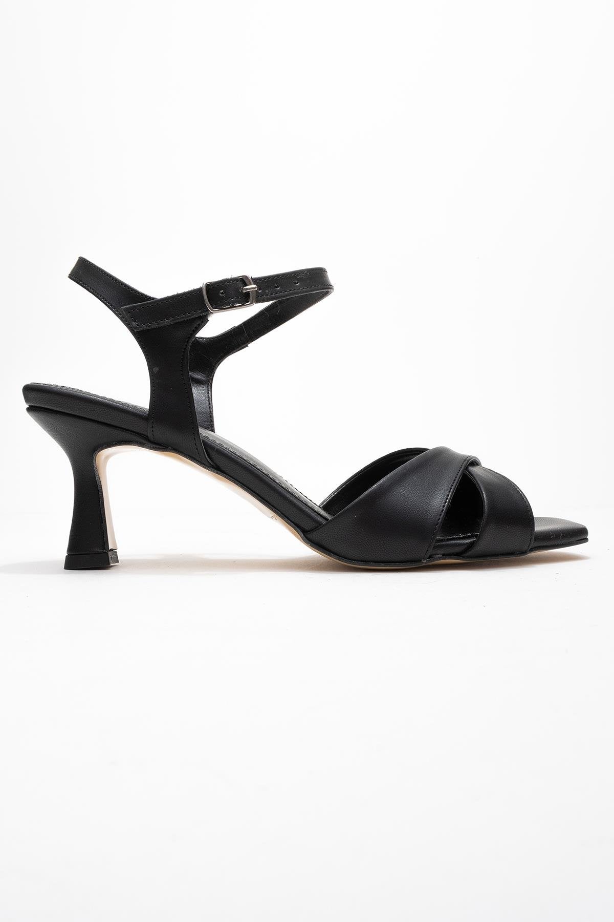 Melin - Black Cross-Strap High Heel Pump (Women)