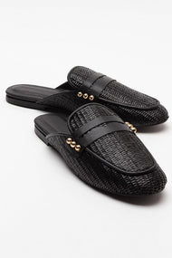 Patrizia - Black Leather Mule (Women)