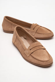 Dorothy - Camel Suede Leather Loafers