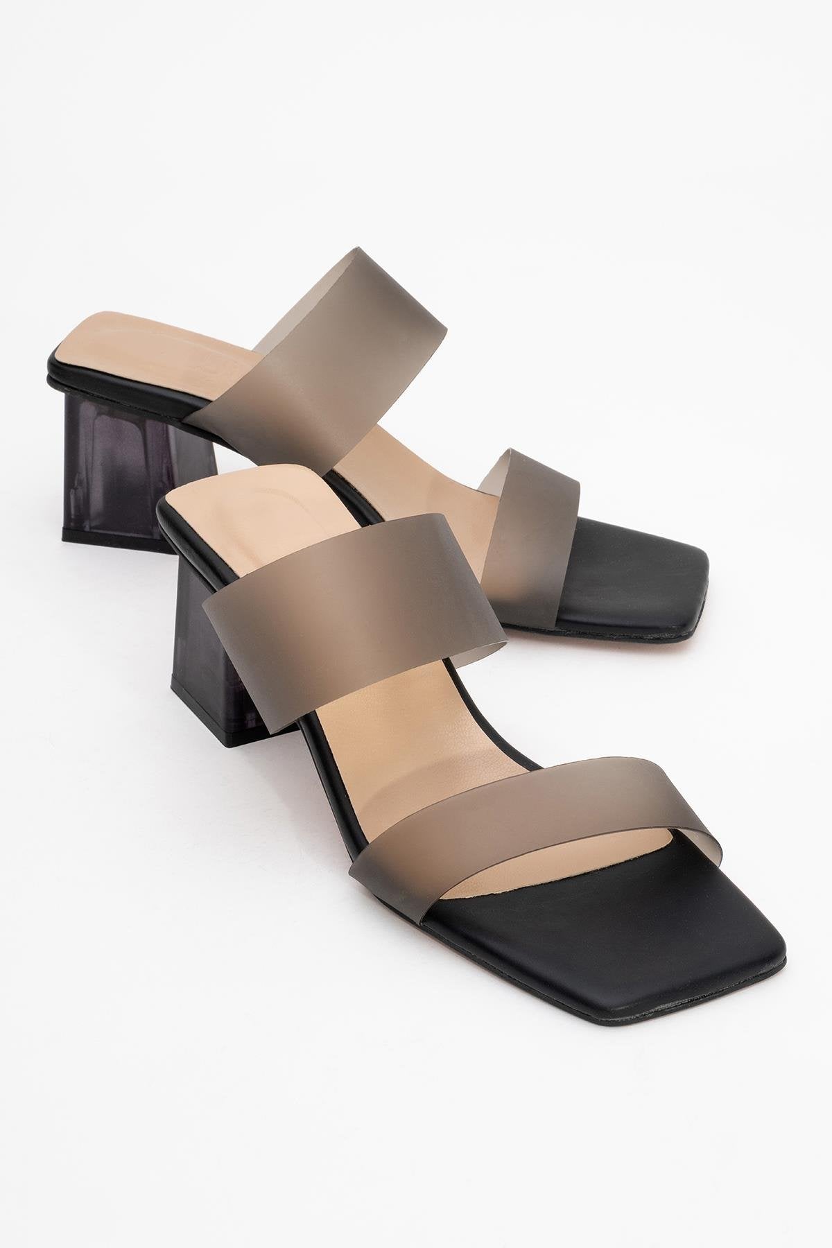 Elara Black Transparent Strap Sandal (Women)