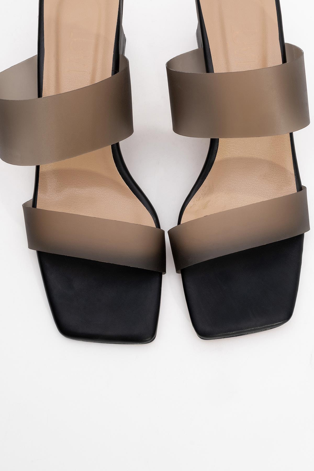 Elara Black Transparent Strap Sandal (Women)