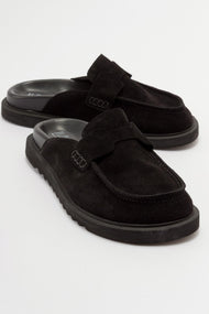 Laven - Black Suede Leather Clogs (Women)