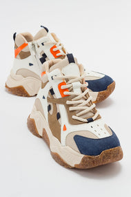 Lowel Navy Multi Sneaker Boot (Women)