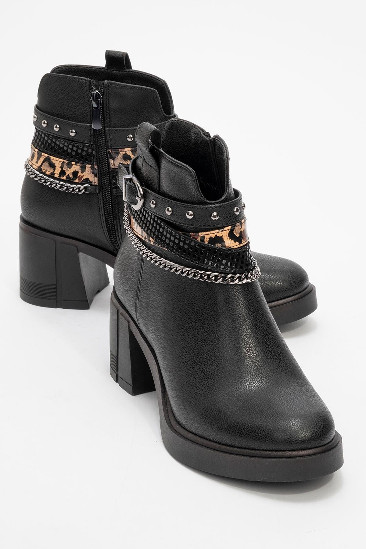 Boliva - Black Belted Chain Boot (Women)
