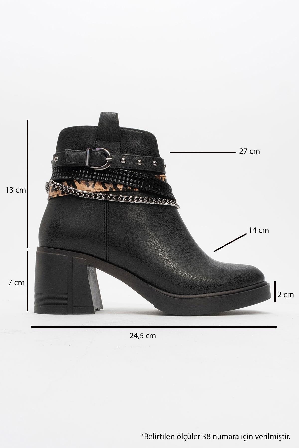 Boliva - Black Belted Chain Boot (Women)