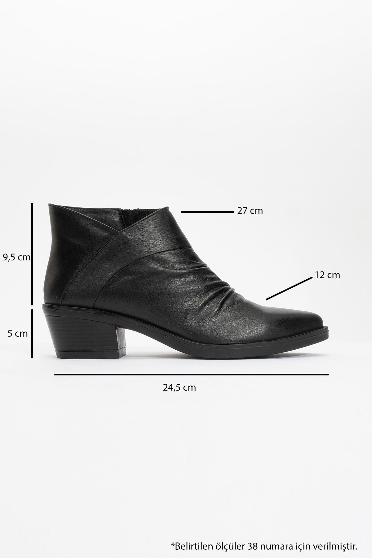 Rule - Black Genuine Leather Block Heel Boot (Women)