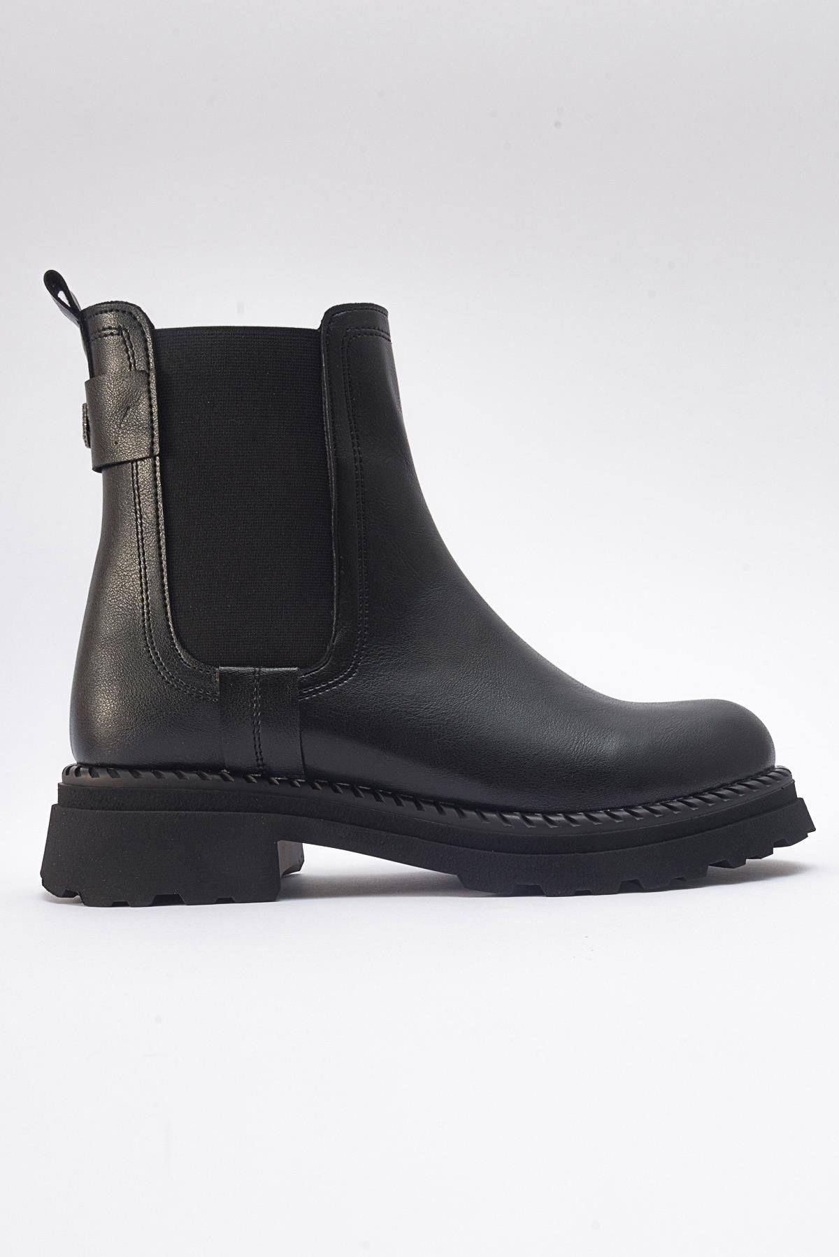 Marly - Black Elastic Chelsea Boot (Women)