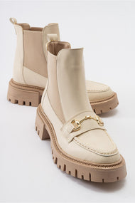 Vesper Beige Buckled Chelsea Boot (Women)