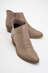 Rule - Taupe Genuine Leather Block Heel Boot (Women)