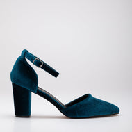 Gisele - Teal Blue Velvet High Heels