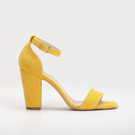 Jess - Yellow Suede Heeled Sandals