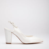 Emma - Ivory High Heel Slingback Shoes