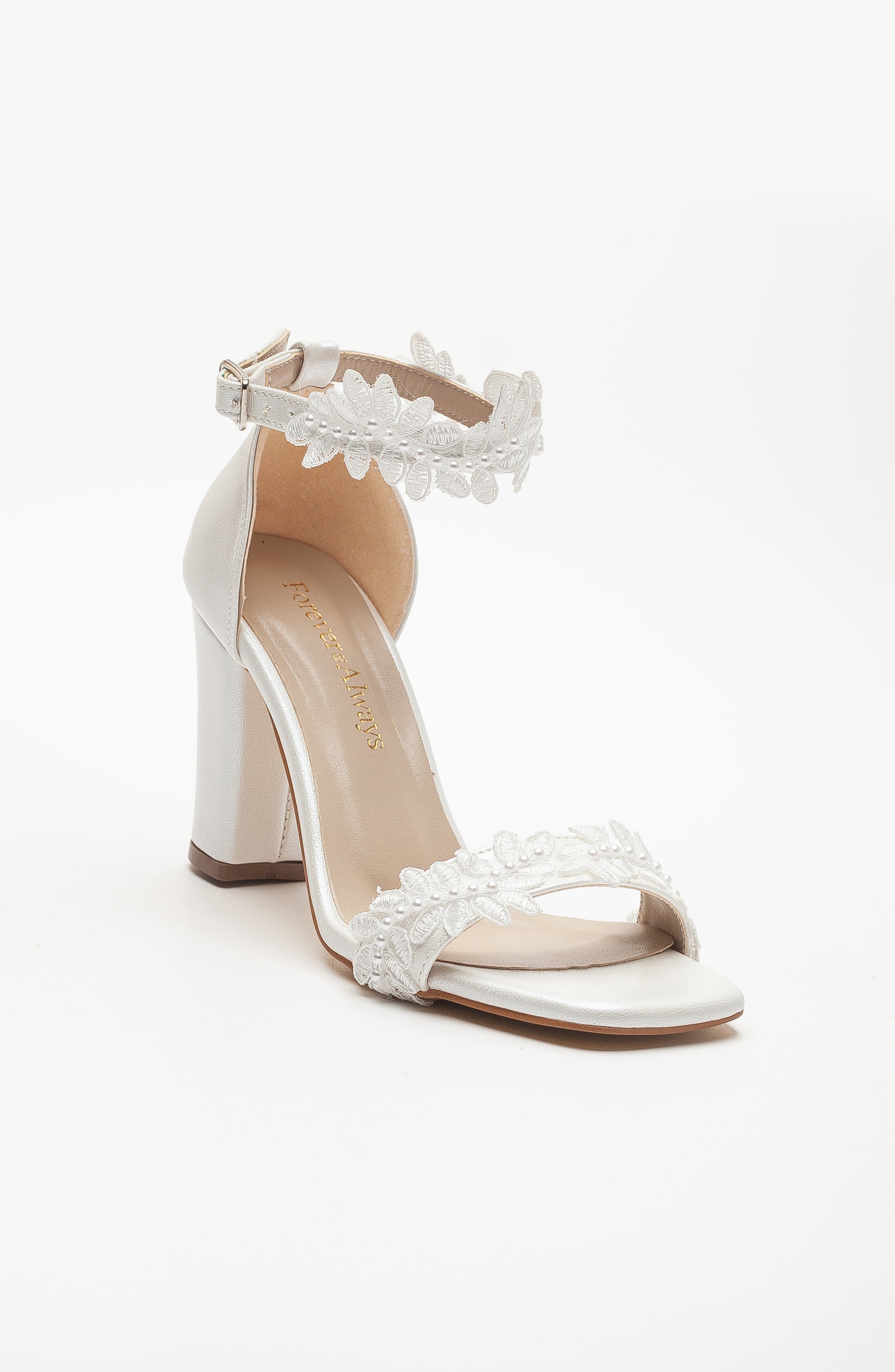 Forever & Always Shoes Marlene Lace Bridal Sandals (Women) - Ivory - Size 6.5 Forever & Always Shoes Marlene Lace Bridal Sandals (Women) - Ivory - Size 6.5