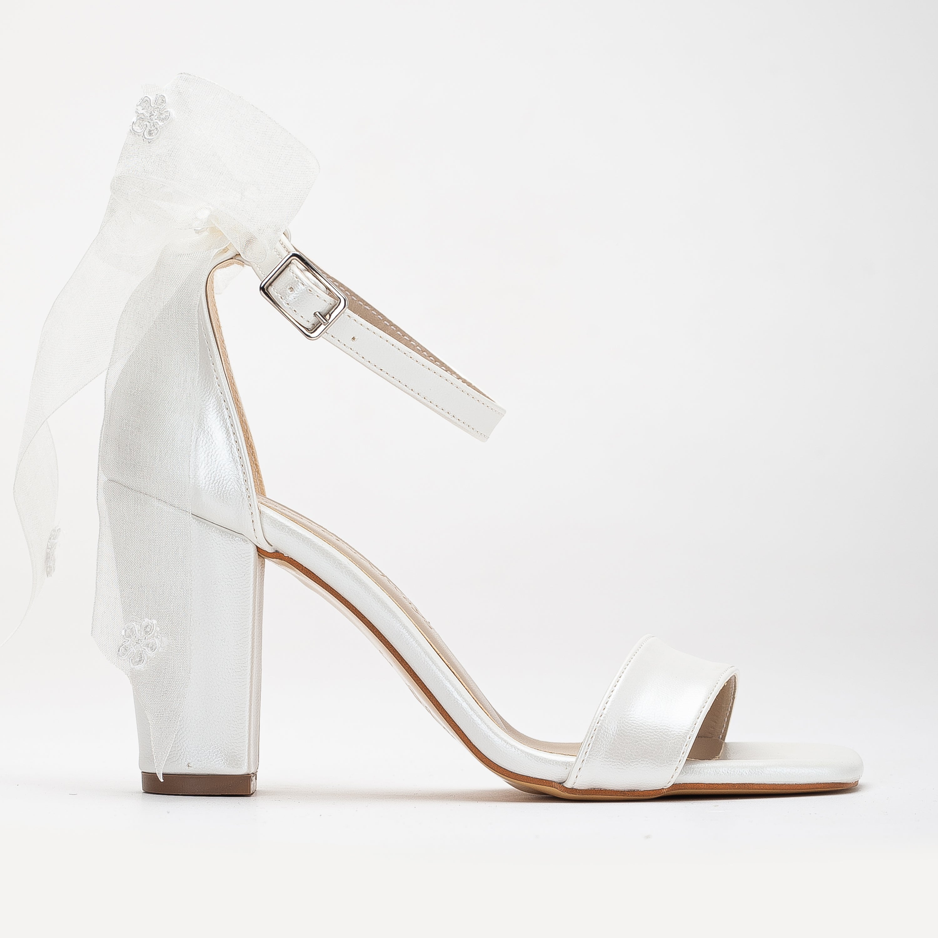 Rafaelle - Ivory Wedding Sandals with Ribbon