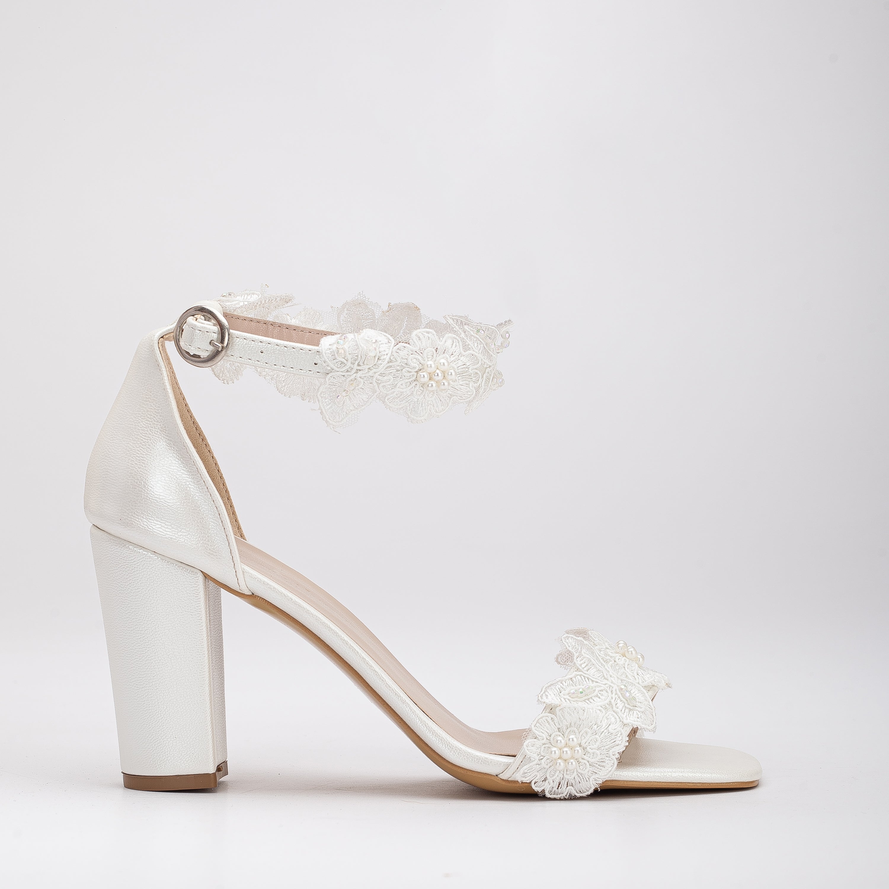 Dede - Ivory Lace Bridal Heels