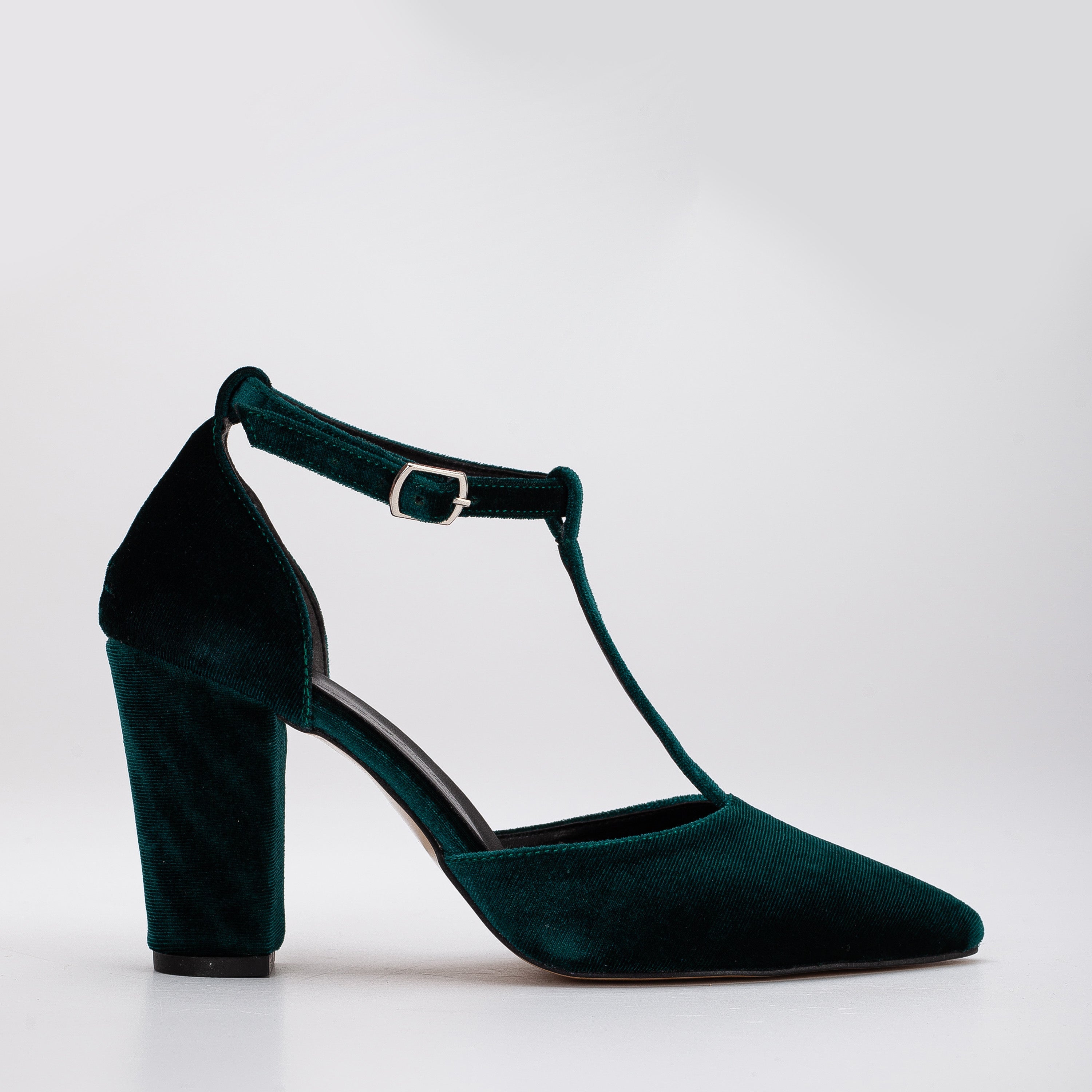 Angelique - Emerald Green Velvet Heels