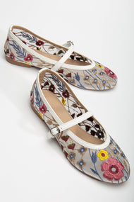 Fauna - White Mesh Mary Jane Flats