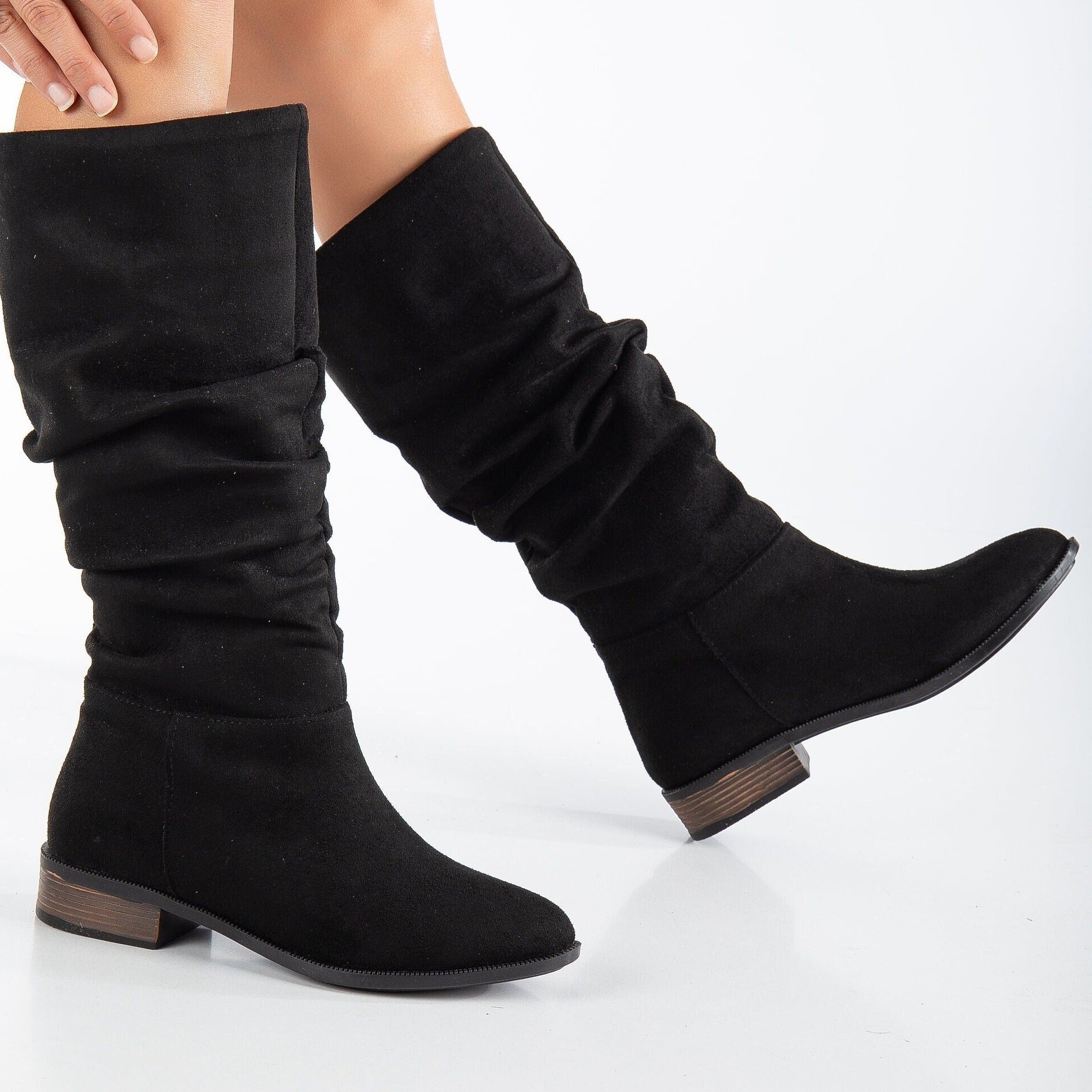 Maribel - Black Suede Boots
