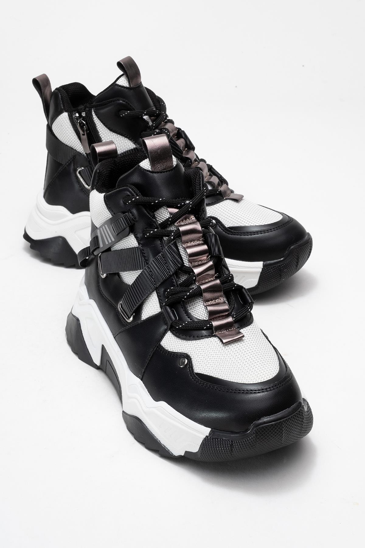Seraphine - Black And White Zip And Lace-Up Sport Boot (Women)