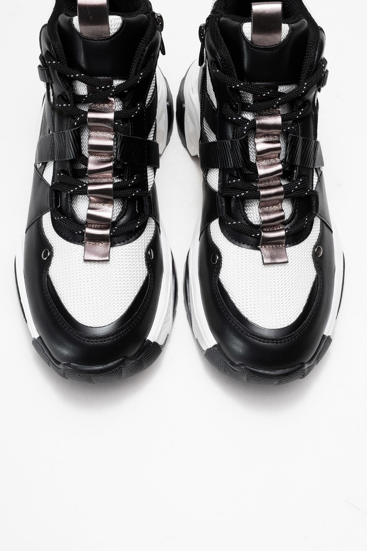 Seraphine - Black And White Zip And Lace-Up Sport Boot (Women)