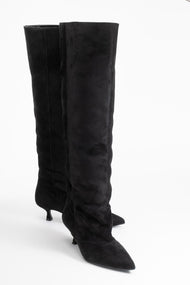 Zach - Black Slim Heel Over-The-Knee Boot (Women)