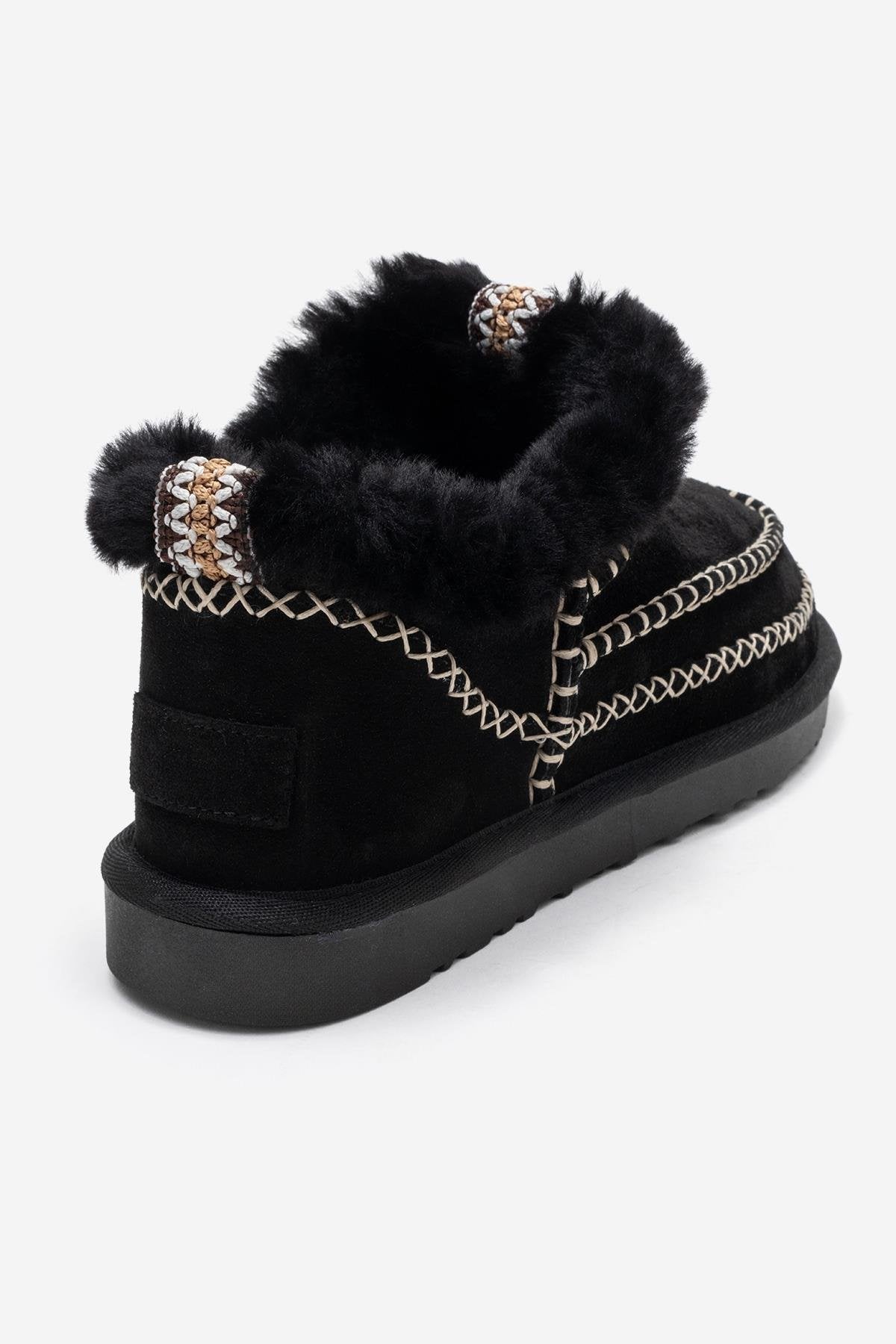 Darel - Black Suede Genuine Leather Ankle Boot (Women)