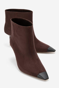 Rassel - Brown Suede Matte Toe Slim Heel Boot (Women)