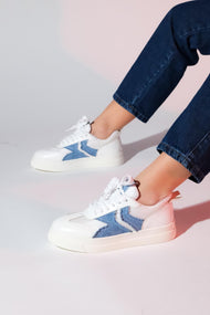 Sande - White Denim Detail Sport Sneaker (Women)