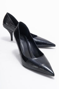 Marcus - Black Printed Pointed Toe Stiletto Pump (Women)