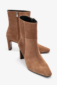 Kyoto - Taupe Genuine Leather Block Heel Boot (Women)