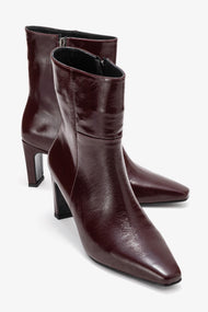 Kyoto - Burgundy Genuine Leather Block Heel Boot (Women)