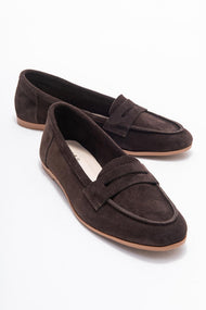 F02 - Brown Genuine Leather Loafer (Women)