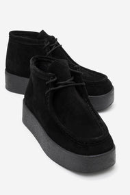 Melia - Black Suede Genuine Leather Ankle Boot (Women)