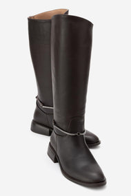 Ansel - Brown Genuine Leather Ankle-Strap Riding Boot (Women)