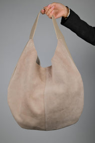 Puja - Beige Genuine Leather Shoulder Bag (Women)