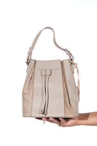 MARALIS - Beige Genuine Suede Leather Shoulder Bag (Women)