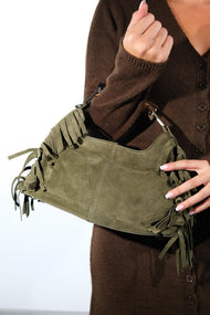 ASTREN - Green Genuine Leather Shoulder Bag (Women)