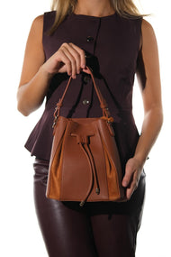 Maralis - Cognac Genuine Leather Shoulder Bag (Women)