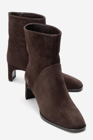 NORDY - Brown Genuine Leather Block Heel Boot (Women)