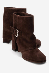 LORE - Brown Genuine Leather Block Heel Boot (Women)