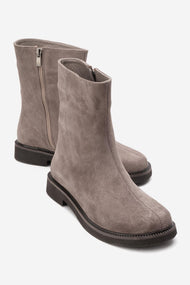 Lucano - Taupe Suede Genuine Leather Ankle Boot (Women)