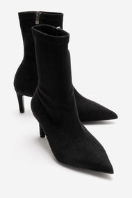 ROSSANO - Black Suede Stiletto Heel Boot (Women)