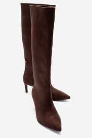 Camila - Brown Suede Stiletto Heel Boot (Women)