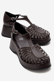 BARRY - Brown Wedge Sandal (Women)