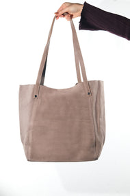 GRAZIA - Taupe Genuine Leather Shoulder Bag (Women)