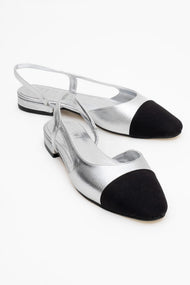 Lujo - Silver Backless Ballet Flat (Women)
